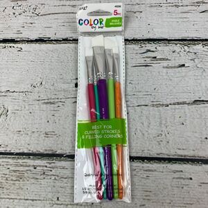 Plaid Color By Me™ 5-Piece Angle Paint Brush Set - Essential Brushes for Artists